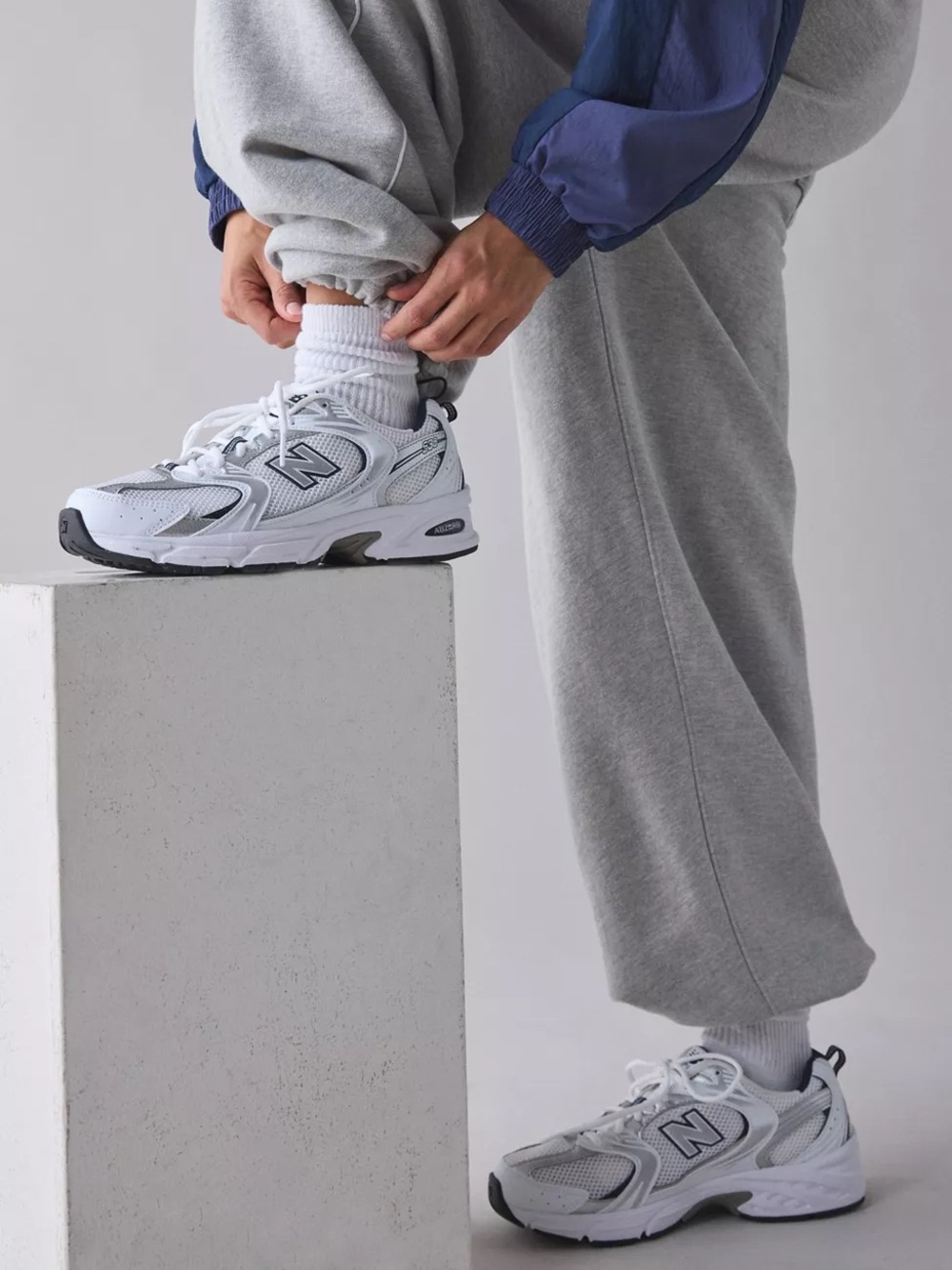 New Balance 530 White with Natural Indigo Sneakers